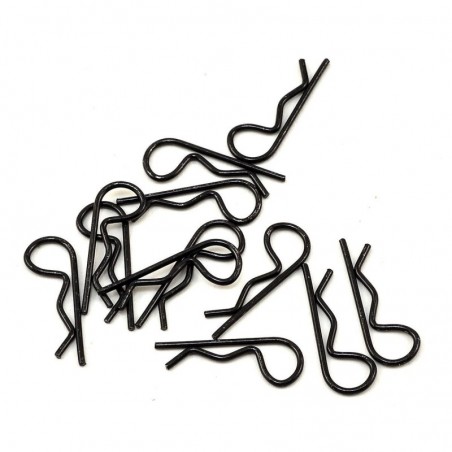 Traxxas clips de carrosserie noir 1/16 taille standard (12)  long. 20mm 1834A - FLASH RC