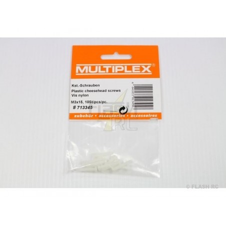 Viti in nylon - Viti in nylon M3x15mm Multiplex (10pz) - FLASH RC