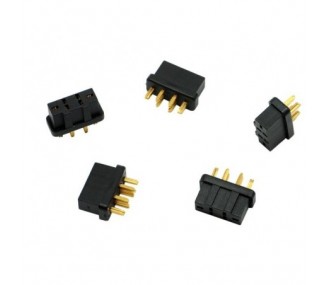 Zócalo MPX - Zócalo MPX 6 pines negro hembra (5 uds) - Emcotec - FLASH RC
