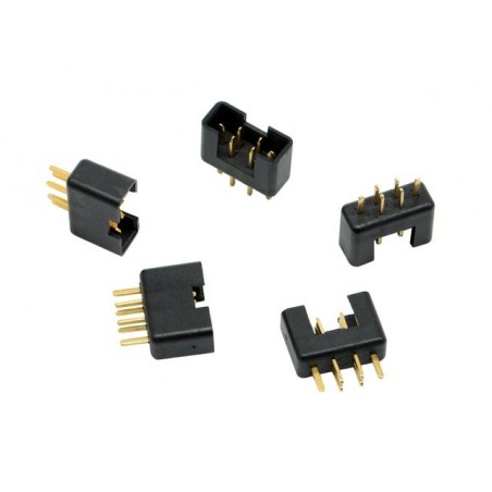 Prise MPX - Prise MPX 6 pins noires male (5 pcs) - Emcotec - FLASH RC