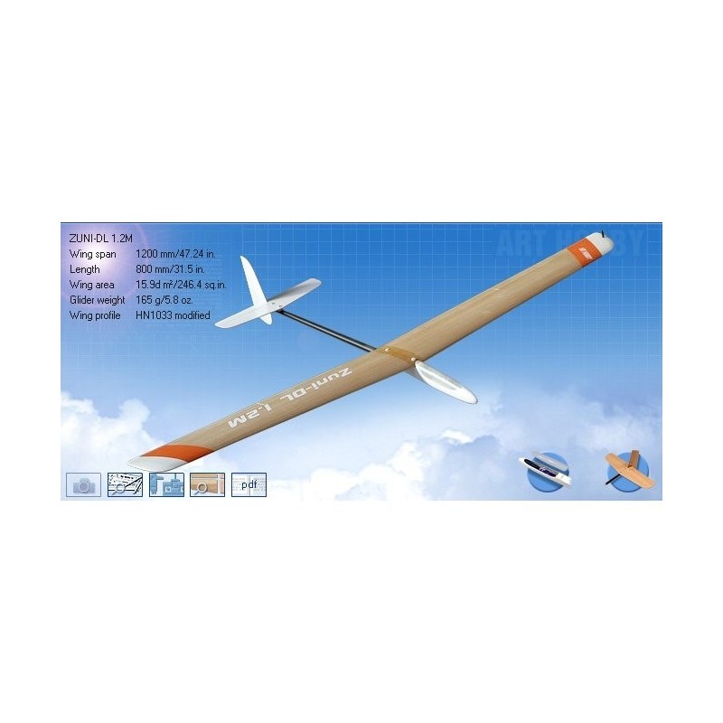 RC-Gleitflugzeuge - F3K ZUNI-DL 1,2m SAL DLG Art Hobby - FLASH RC