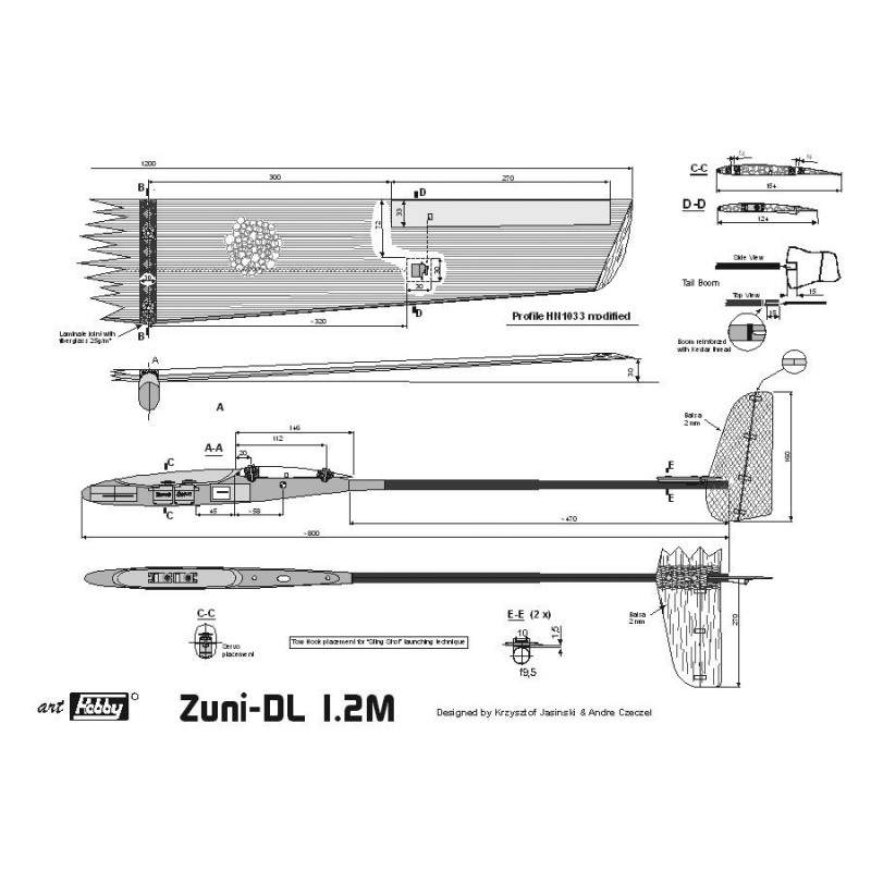 RC-Gleitflugzeuge - F3K ZUNI-DL 1,2m SAL DLG Art Hobby - FLASH RC