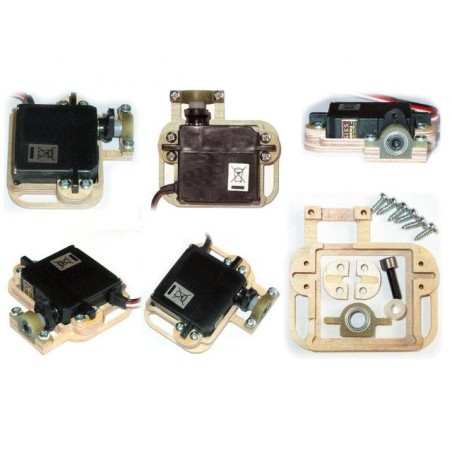 Supporti per servi di precisione - Supporti per servi in legno con cuscinetto S3150 / S3155 Futaba (coppia) - FLASH RC