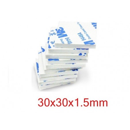 Double-sided / Adhesives - Scotch double-sided 3M on foam 1,5mm 30x30mm (10 pcs) - FLASH RC