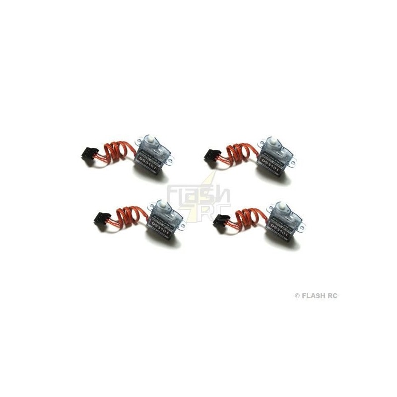 Servos - LOTE de 4 micro Servo 5g DS3101 Dualsky rodamiento - FLASH RC