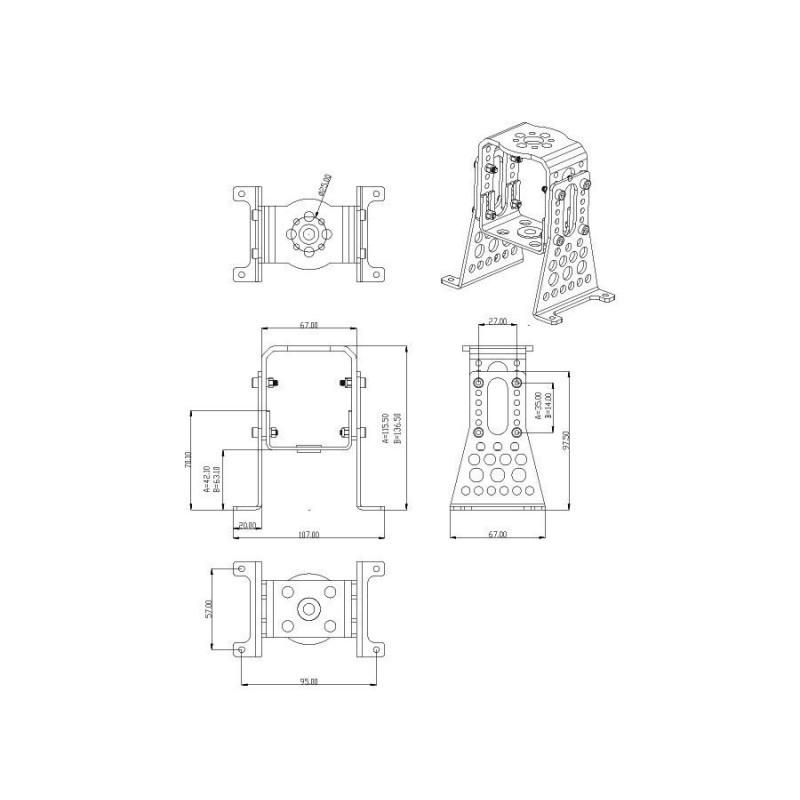 Soporte de motor metálico - Soporte de motor metálico para motor Hacker A40/A50 - FLASH RC