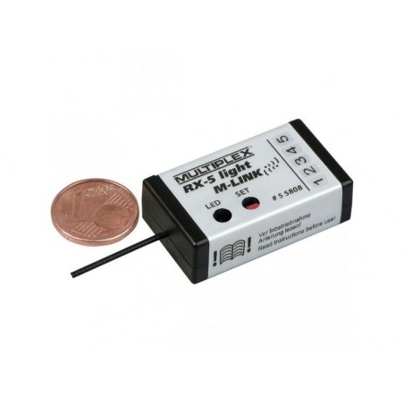M-Link Light Empfänger (ohne Telemetrie) - 2,4 GHz RX5 Light M-LINK Multiplex-Empfänger - FLASH RC