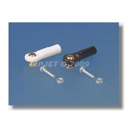 2422 - Chape M2 rotule à embase courte percée 2mm + boulons (2pcs) - Mp Jet - FLASH RC