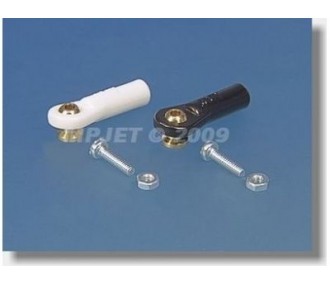 2423 - Chape M2 rotule à embase courte percée 2mm + boulons (6pcs) - Mp Jet - FLASH RC