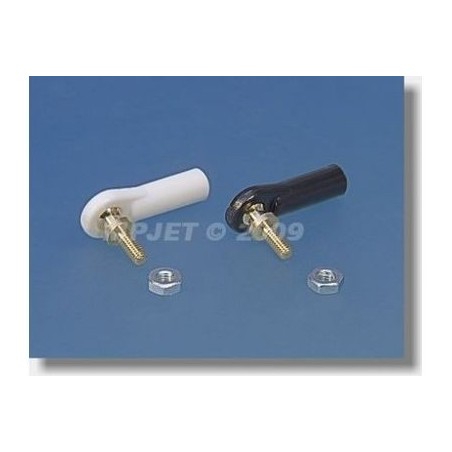 2427 - Chape M2 rotule à embase courte filetée M2.5 + écrous (6pcs) - Mp Jet - FLASH RC