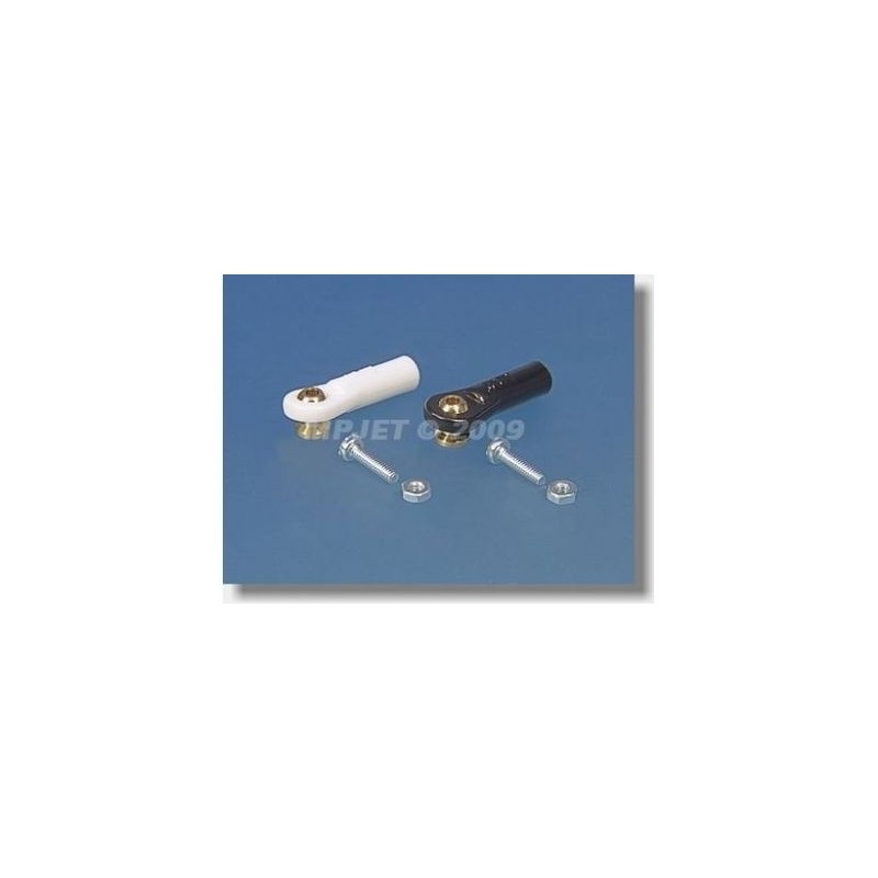Kugelgelenk gebohrt mit Sockel - 2433 - Gabelkopf M2.5 Kugelgelenk mit Sockel kurz gebohrt 2mm + Bolzen (6Stk) - Mp Jet - FLASH 