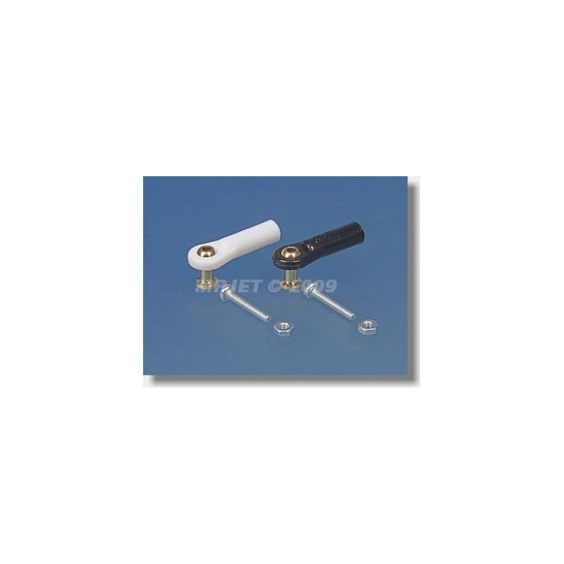 Kugelgelenk gebohrt mit Sockel - 2434 - Gabelkopf M2.5 Kugelgelenk mit Sockel lang gebohrt 2mm + Bolzen (2Stk) - Mp Jet - FLASH 