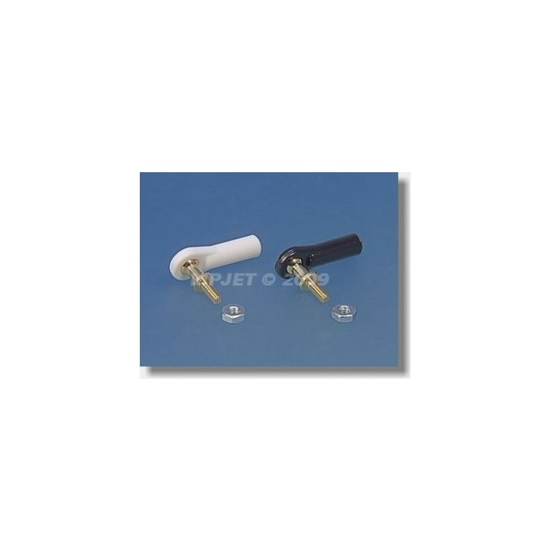 Ball joint with threaded base - 2439 - Clevis M2.5 ball joint with long threaded base M2.5 + nuts (6pcs) - Mp Jet - FLASH RC