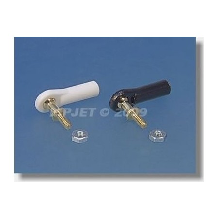 Kugelkopf mit Gewindeansatz - 2439 - Gabelkopf M2.5 Kugelkopf mit langem Gewindeansatz M2.5 + Muttern (6St.) - Mp Jet - FLASH RC