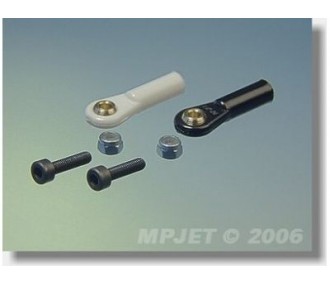2455 - Chape M3 rotule percée 3mm + boulons (6pcs) -  Mp Jet - FLASH RC