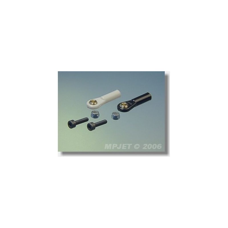 Kugelkopf gebohrt - 2455 - Gabelkopf M3 Kugelkopf gebohrt 3mm + Bolzen (6Stk) - Mp Jet - FLASH RC