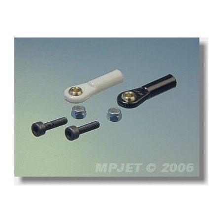 Kugelkopf gebohrt - 2455 - Gabelkopf M3 Kugelkopf gebohrt 3mm + Bolzen (6Stk) - Mp Jet - FLASH RC