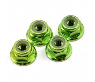 Ricambi per auto RC - Traxxas Nylstop Dadi 4mm verde anodizzato (4) 1747G - FLASH RC