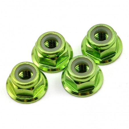 Traxxas ecrous nylstop epaules 4mm anodises vert (4) 1747G - FLASH RC