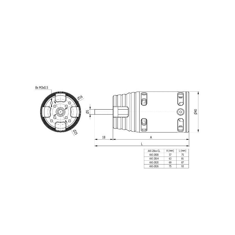 Outrunner - Motor AXI 2826/10 CYCLONE (230g, 920kv, 675W) - FLASH RC