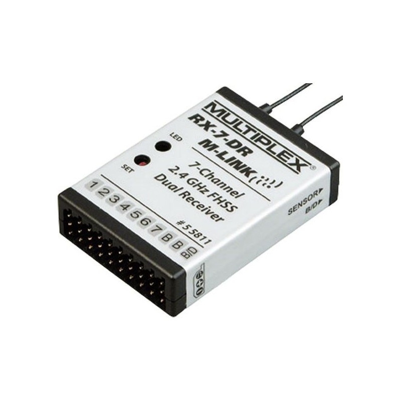 Receptores M-Link (con telemetría) - Receptor M-LINK Multiplex 2,4 GHz RX7 DR - FLASH RC