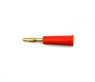 Conector banana - Muldental 4mm rojo dorado - FLASH RC