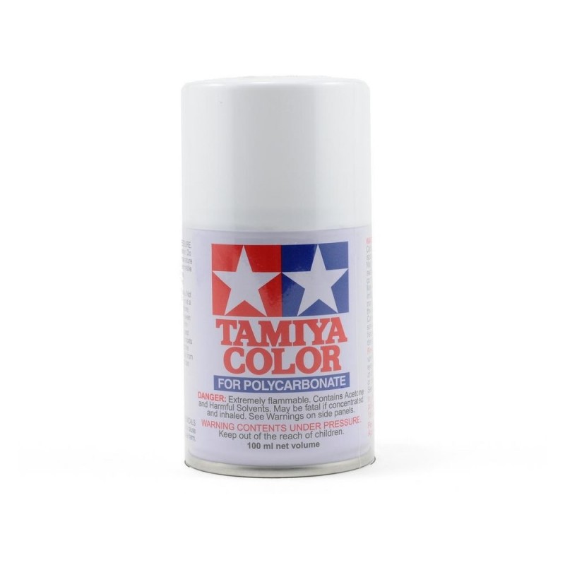 Pinturas acrílicas AS 100ml TAMIYA - Pintura en aerosol 100ml para LEXAN Tamiya PS1 blanco - FLASH RC