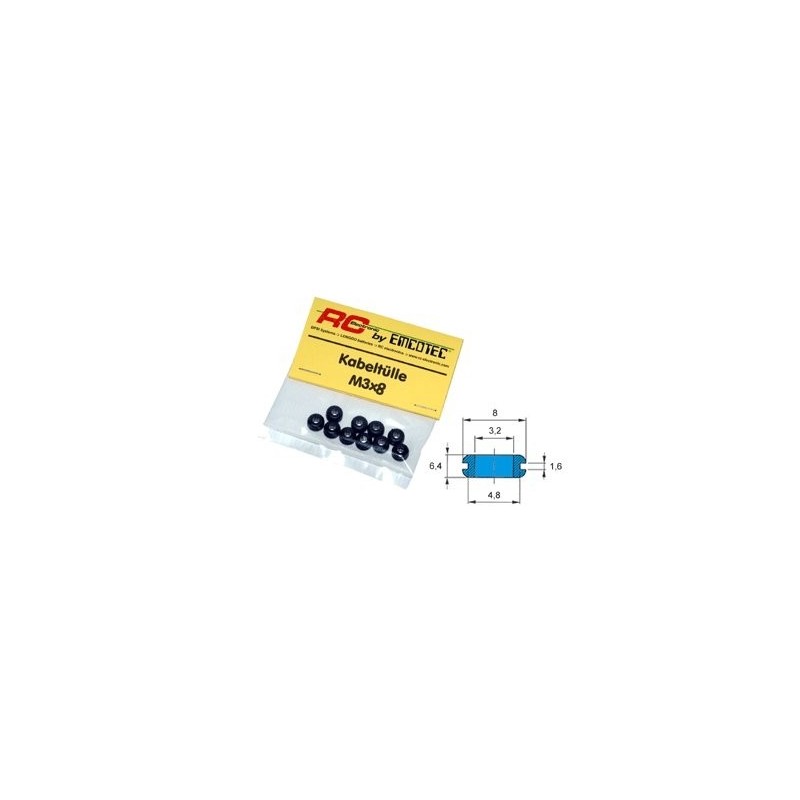 Passes cables - Passe cable 3x8mm (20pcs) Emcotec - FLASH RC