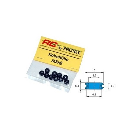 Kabeldurchführungen - Kabeldurchführung 3x8mm (20 Stück) Emcotec - FLASH RC