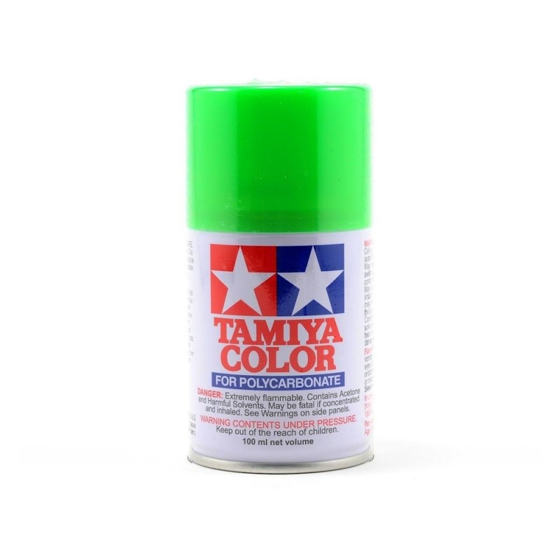 Pinturas acrílicas AS 100ml TAMIYA - Pintura en aerosol 100ml para LEXAN Tamiya PS28 verde neón - FLASH RC