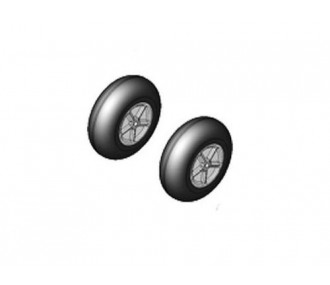 Kits tren de aterrizaje - FUNCUB Multiplex : Ruedas ligeras Ø120mm, buje Ø2,6 mm (1 par) - FLASH RC
