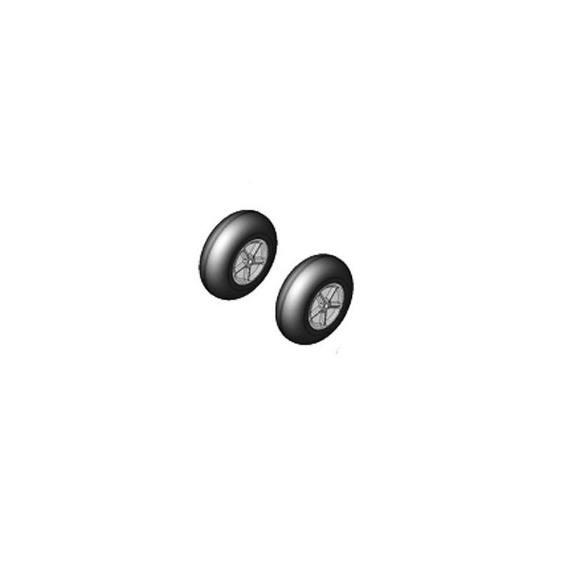 FUNCUB Multiplex : Roues hyperlégères Ø120mm, moyeu Ø2,6 mm (1 paire) - FLASH RC