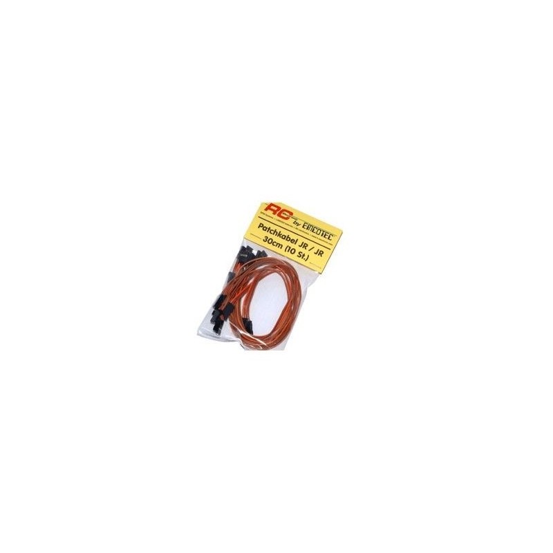 Servo extensions - UNI/JR patch cables male/male 0.14mm² 30cm (10pcs) - FLASH RC
