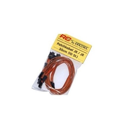 Prolunghe per servo - Cavi patch UNI/JR maschio/maschio 0,14mm² 30cm (10pz) - FLASH RC