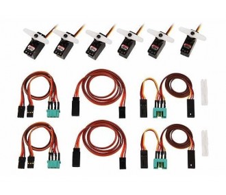 Electronic parts and accessories - M6/UNI Funray servo and cable set (complete) Multiplex - FLASH RC