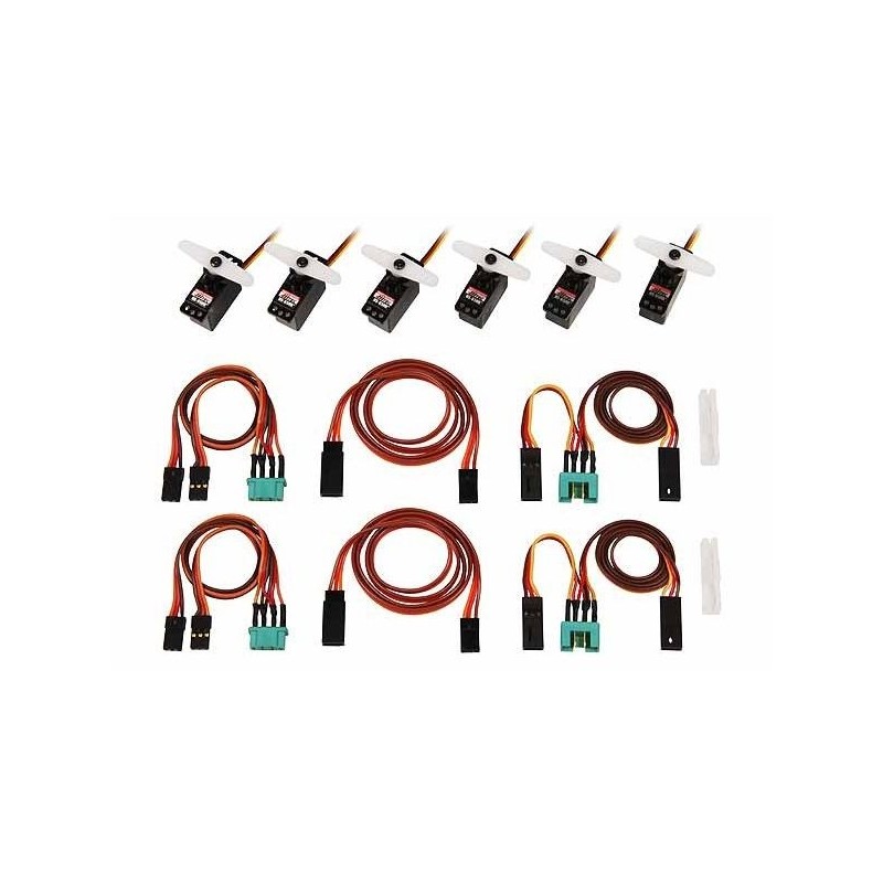 Pièces électroniques et accessoires électroniques - Set de servos et cordon M6/UNI Funray (complet) Multiplex - FLASH RC