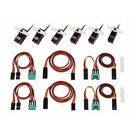 Pièces électroniques et accessoires électroniques - Set de servos et cordon M6/UNI Funray (complet) Multiplex - FLASH RC