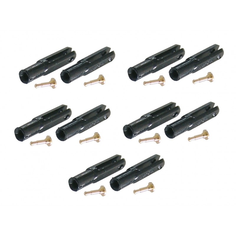 Nylon diritto - Clevis nylon micro M2 nero asse metallo Ø1mm (10 pz) Mp Jet - FLASH RC