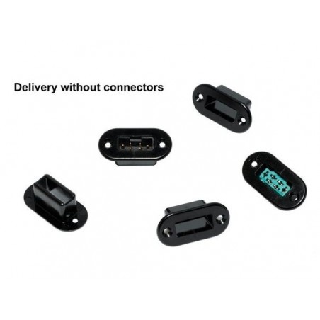 Flügel-Schnellkupplungen - Halter MPX-Stecker 6p. schwarz mit Seitenwand zum Anschrauben (8 Stck.) Emcotec - FLASH RC