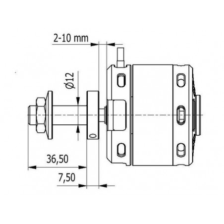 Supporto elica - Supporto elica AXI 12mm per albero 8mm (AXI 53xx, DUALSKY XM63xx) - FLASH RC