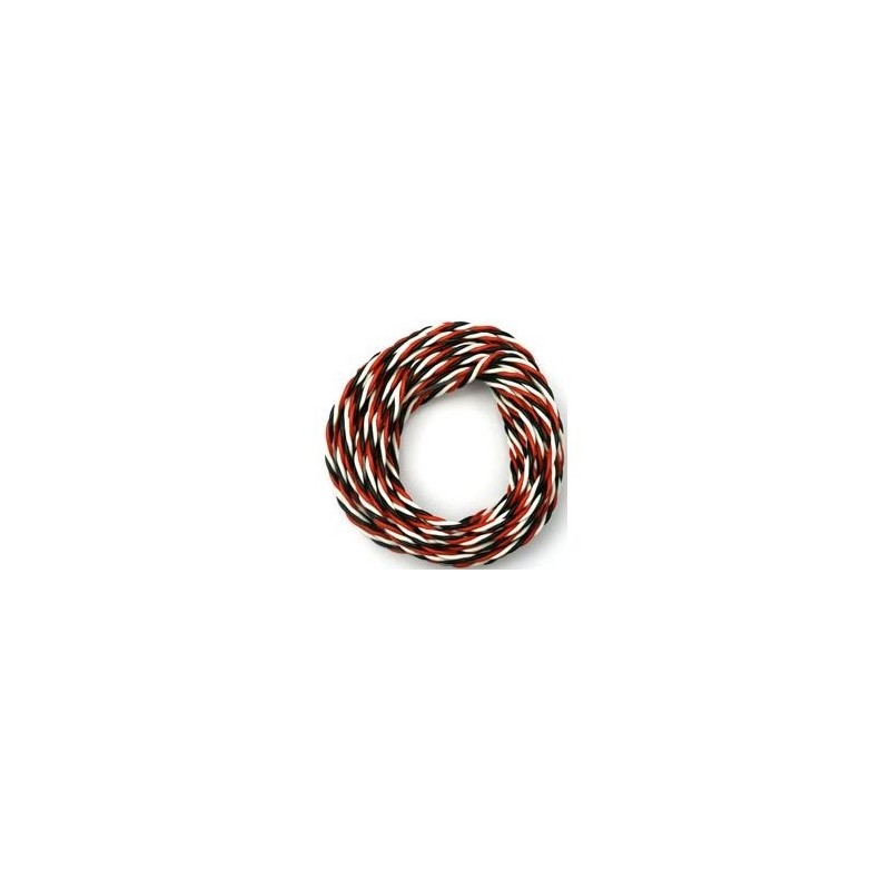 Servo cables - Servo cable 3 strands EPAIS twisted Futaba 0,35mm² 5m Silicone Muldental - FLASH RC
