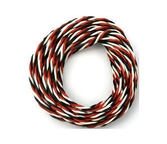 Servo cables - Servo cable 3 strands 0,14mm² twisted type Futaba 5m Muldental - FLASH RC