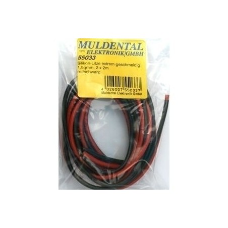 Cavi per batterie, motori, ecc... - Cavo in rame al silicio 6,0mm² 2x2m R+N Muldental - FLASH RC