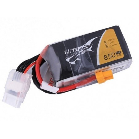 Baterías de propulsión de aviones RC - Tattu lipo 4S 14.8V 850mAh 75C xt60 socket battery - FLASH RC