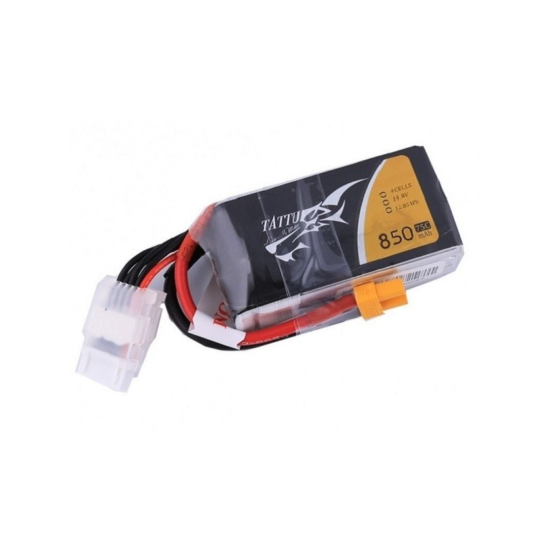 Batterie di propulsione per aerei RC - Tattu lipo 4S 14.8V 850mAh 75C xt30 socket - FLASH RC