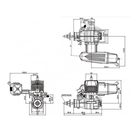 Benzinmotoren - Benzinmotor OS GT 15 2T mit Schalldämpfer E-4040 - FLASH RC