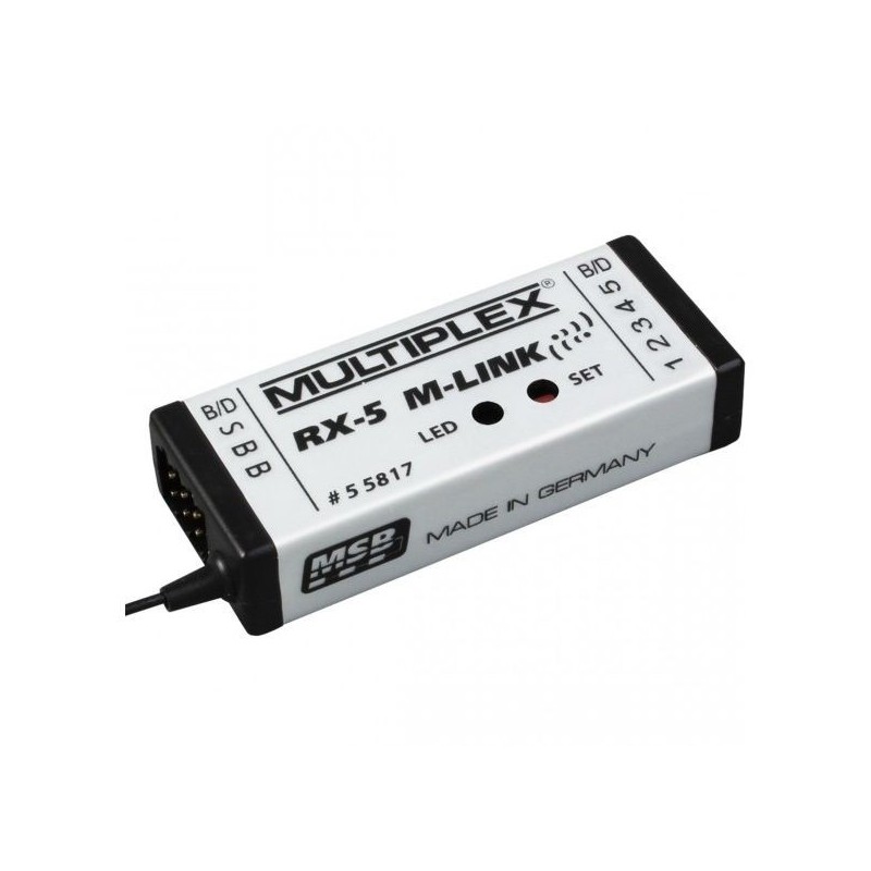 M-Link Empfänger (mit Telemetrie) - 2,4 GHz RX-5 M-LINK Multiplex-Empfänger - FLASH RC