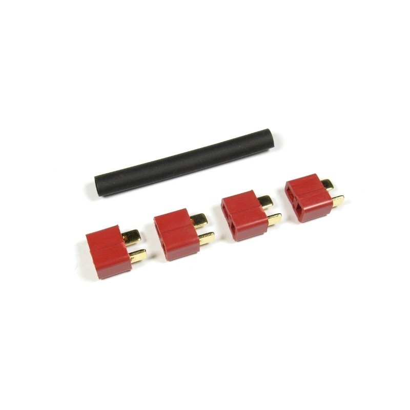 Deans socket / Mini Deans - Deans female socket (4 pcs) + thermo sheath - FLASH RC
