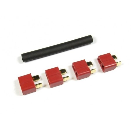 Deans-Stecker / Mini Deans - Deans-Buchse (4 Stck.) + Thermomantel - FLASH RC