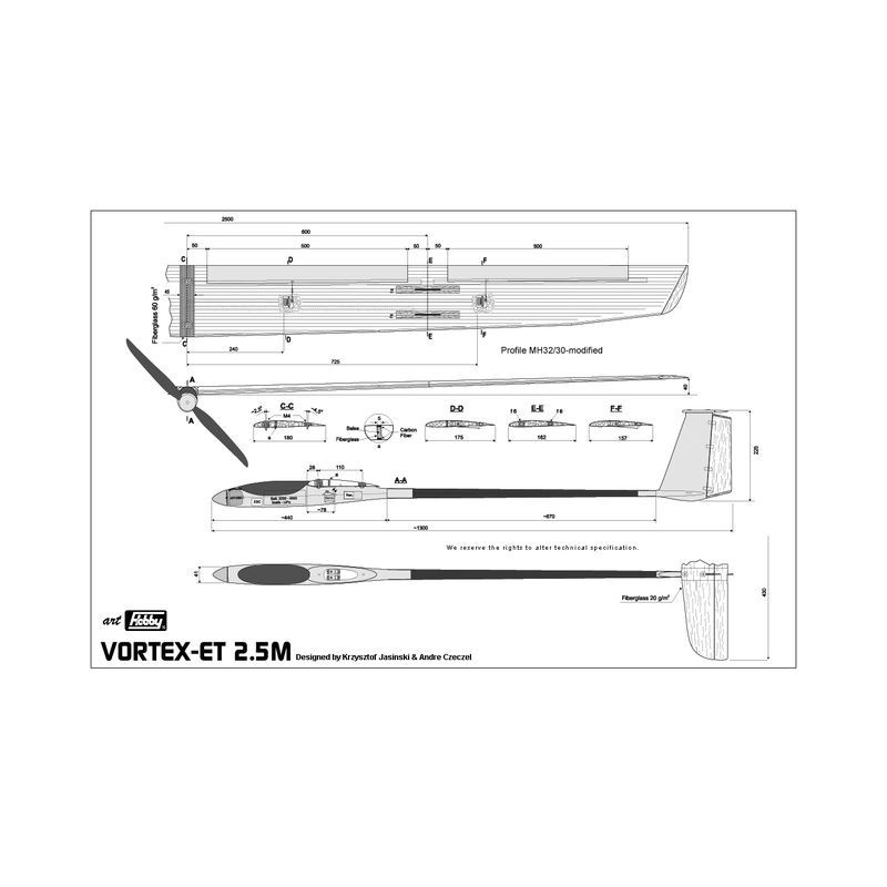 RC Motorgliders - Vortex ET approx. 2,50m Art Hobby - FLASH RC
